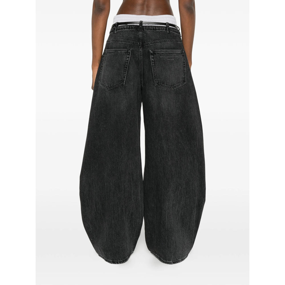 Alexander Wang Grey Denim - Wide-Leg Jeans Women ALEXANDER WANG