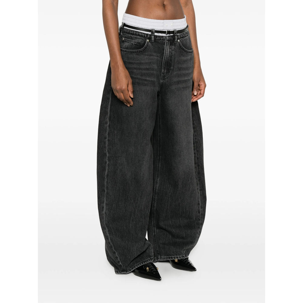 Alexander Wang Grey Denim - Wide-Leg Jeans Women ALEXANDER WANG