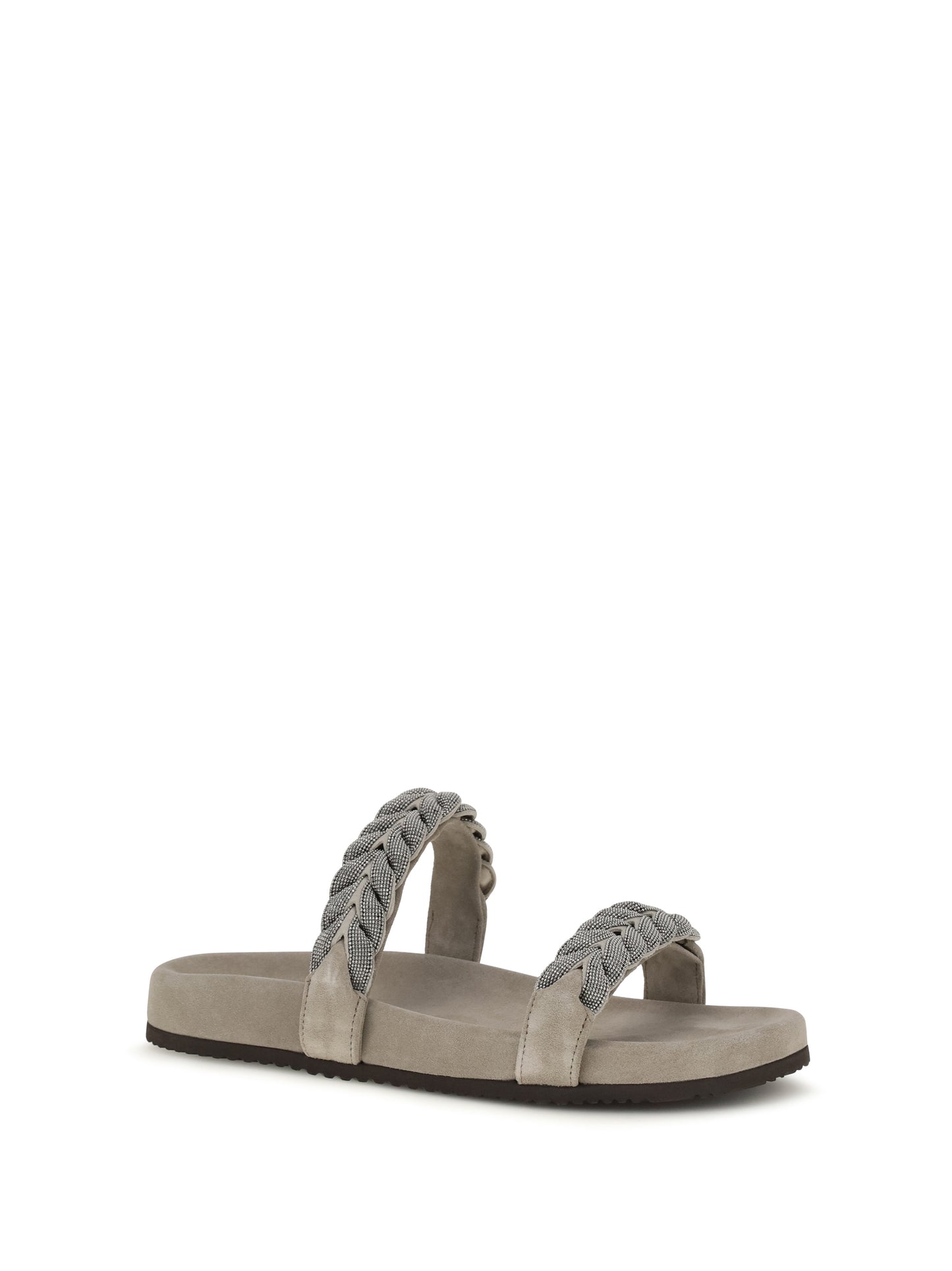 Brunello Cucinelli Women Laurel Leaf Monili-Embellished Slides BRUNELLO CUCINELLI