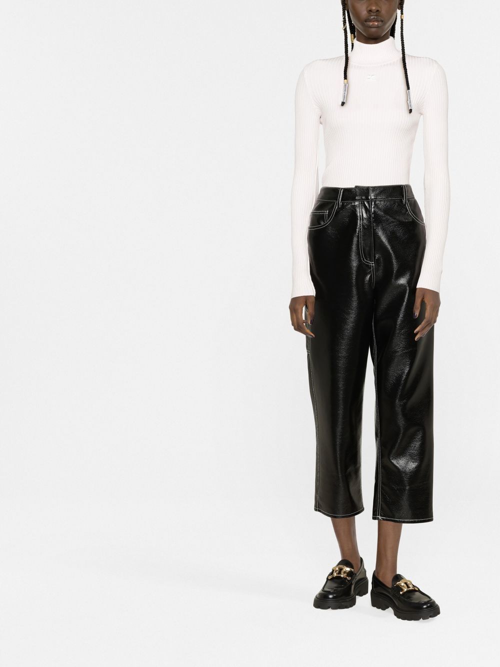 Courreges Women Re-Edition Rib Knit Mockneck Sweater COURREGES