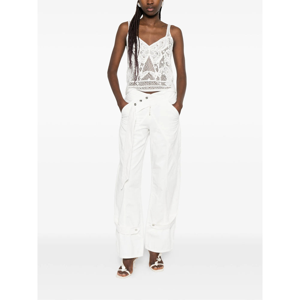 Blumarine White Trousers - Straight Trousers Women BLUMARINE