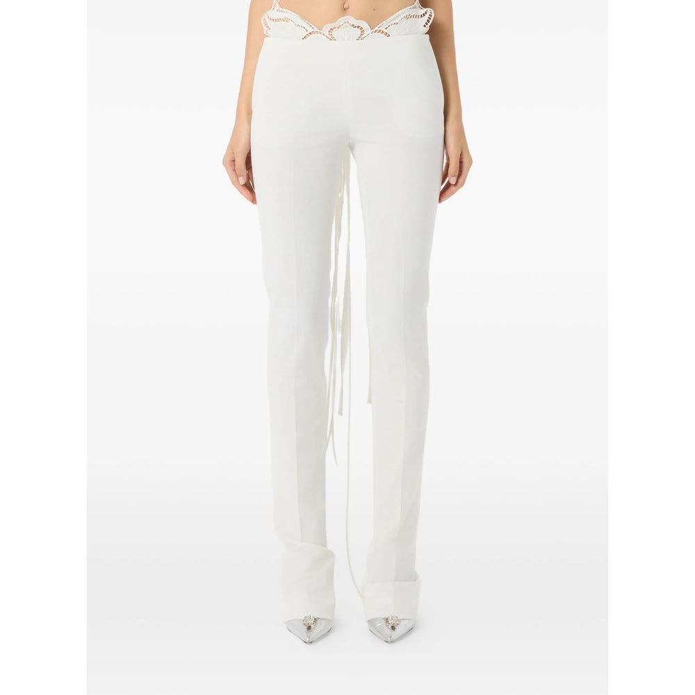 Blumarine White Trousers - Straight Trousers Women BLUMARINE