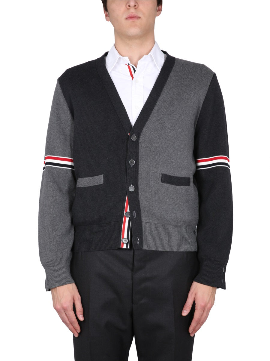 Thom Browne Men V-Neck Cardigan THOM BROWNE