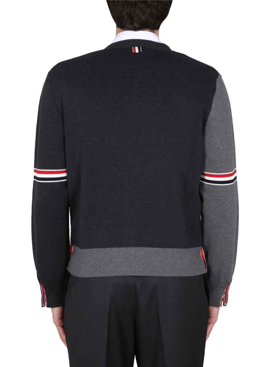 Thom Browne Men V-Neck Cardigan THOM BROWNE