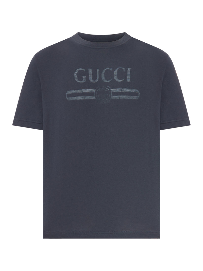 Gucci Men Cotton Jersey T-Shirt With Devoré Detail GUCCI