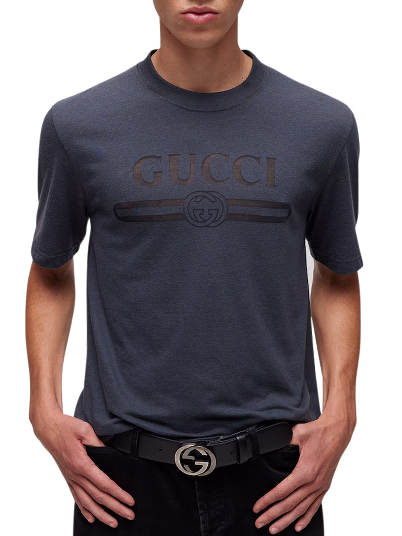 Gucci Men Cotton Jersey T-Shirt With Devoré Detail GUCCI