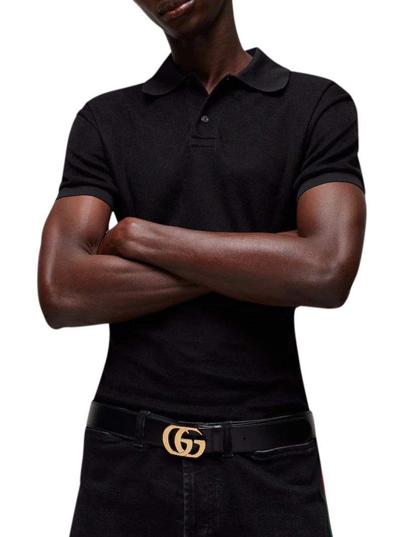 Gucci Men Gg Jacquard Technical Jersey Polo GUCCI