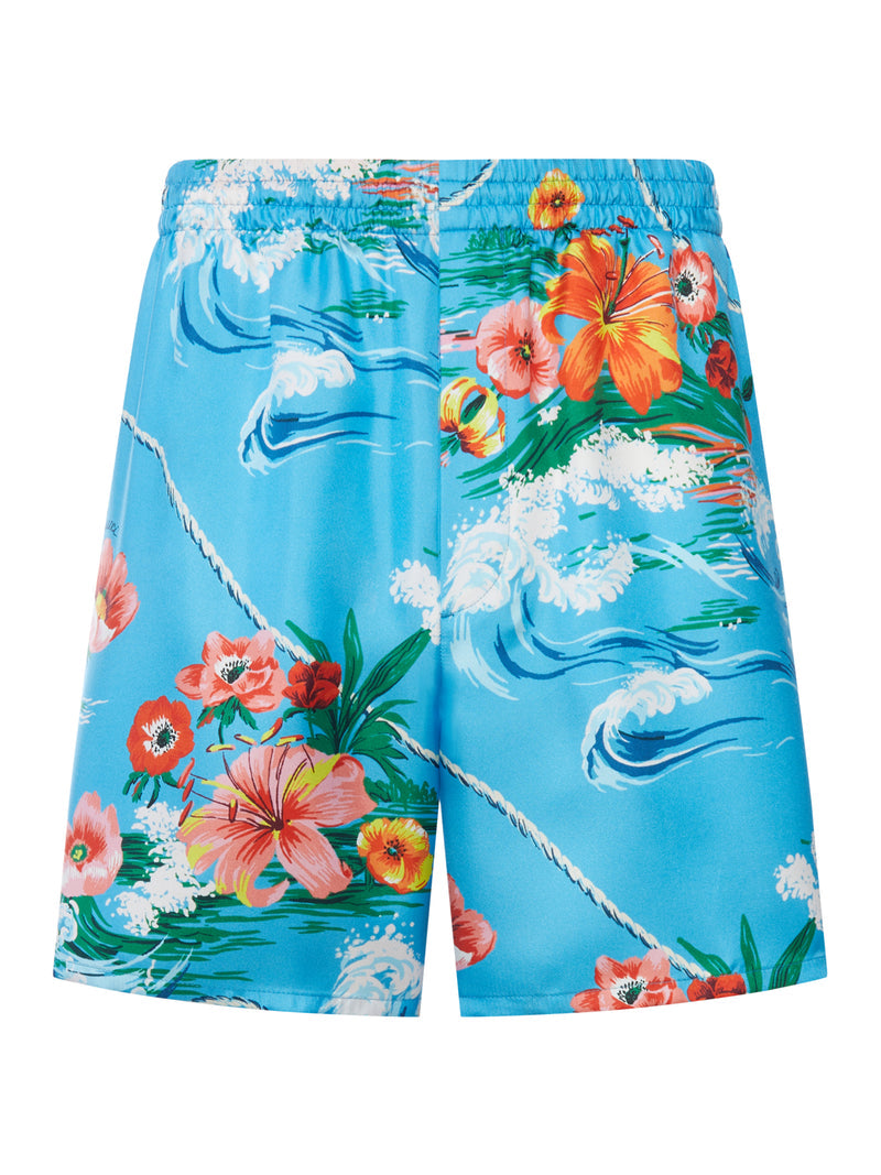 Gucci Men Printed Silk Twill Shorts GUCCI