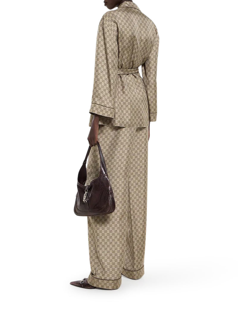 Gucci Women Printed Silk Twill Trousers GUCCI