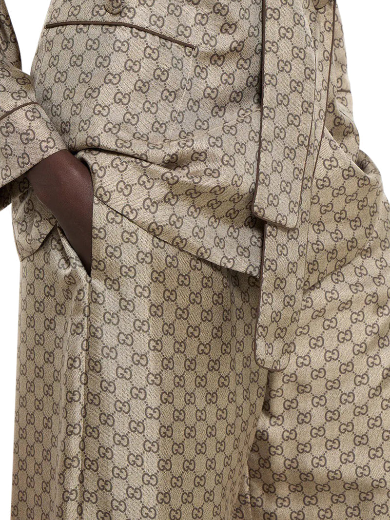 Gucci Women Printed Silk Twill Trousers GUCCI