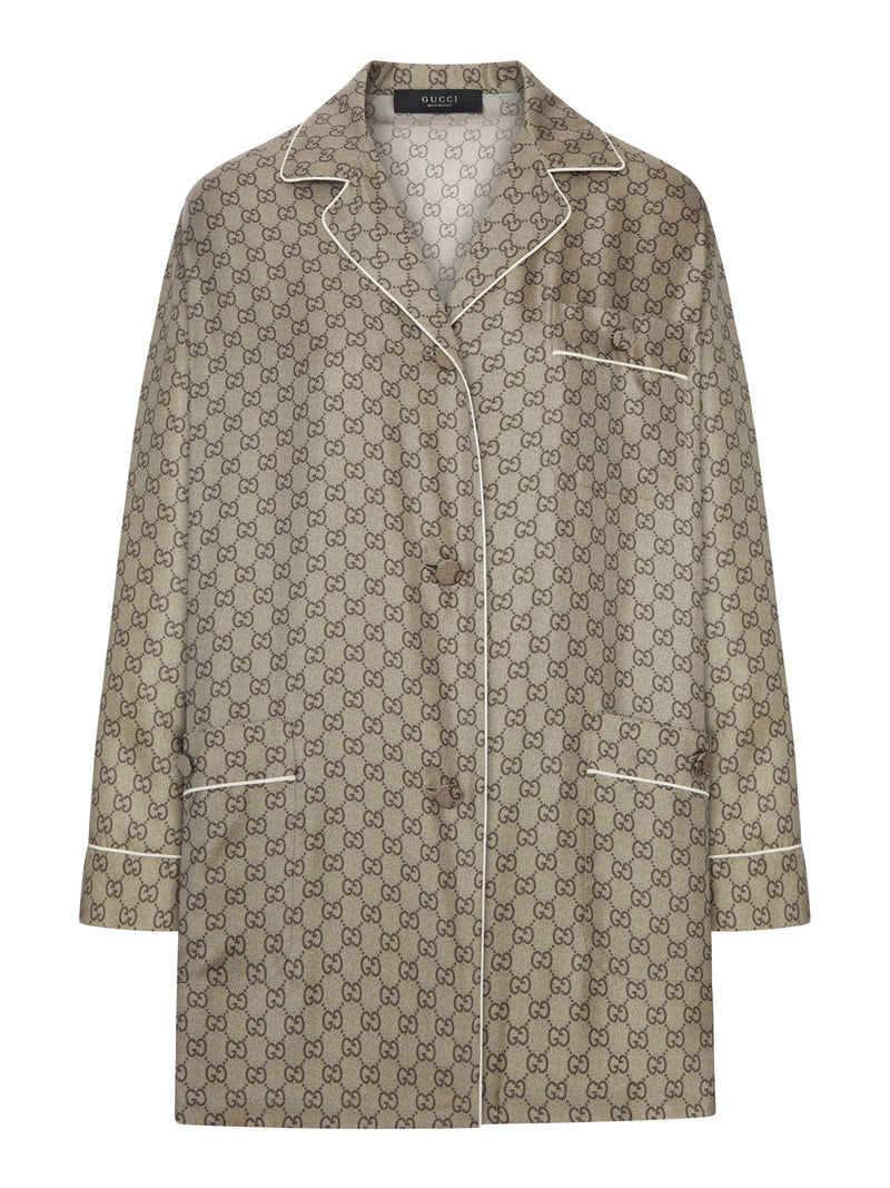 Gucci Women Printed Silk Twill Shirt GUCCI