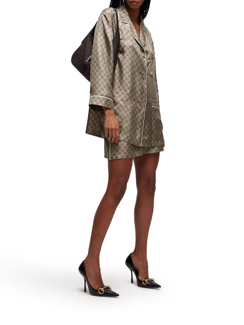 Gucci Women Printed Silk Twill Shirt GUCCI