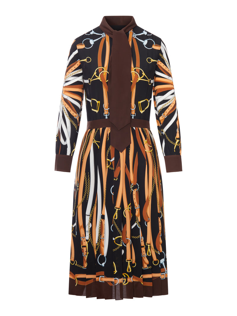 Gucci Women Printed Silk Chemisier Dress GUCCI