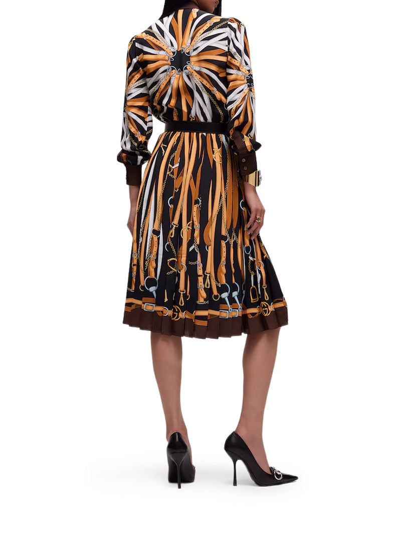 Gucci Women Printed Silk Chemisier Dress GUCCI