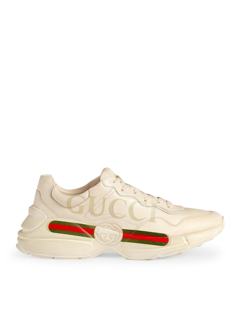 Gucci Women Women`S Rhyton Leather Sneakers With Gucci Logo GUCCI