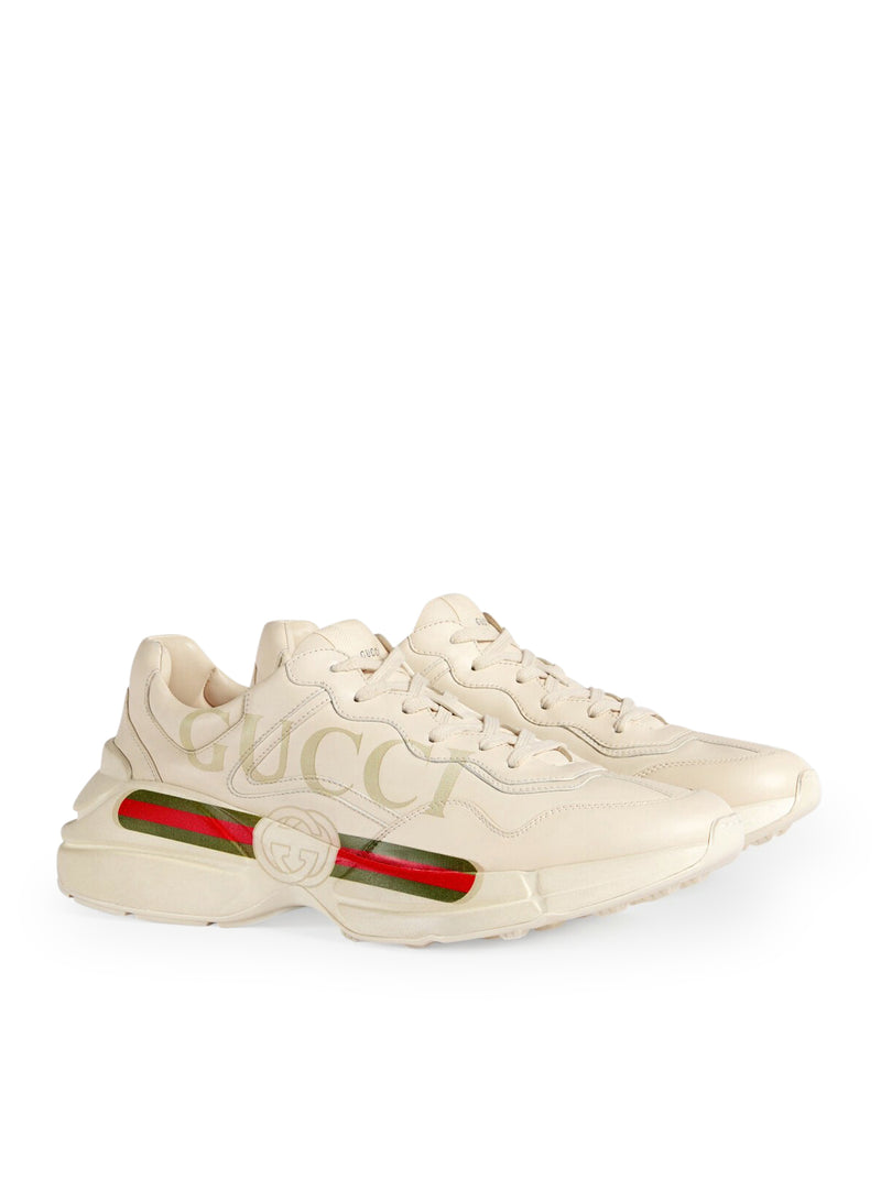 Gucci Women Women`S Rhyton Leather Sneakers With Gucci Logo GUCCI