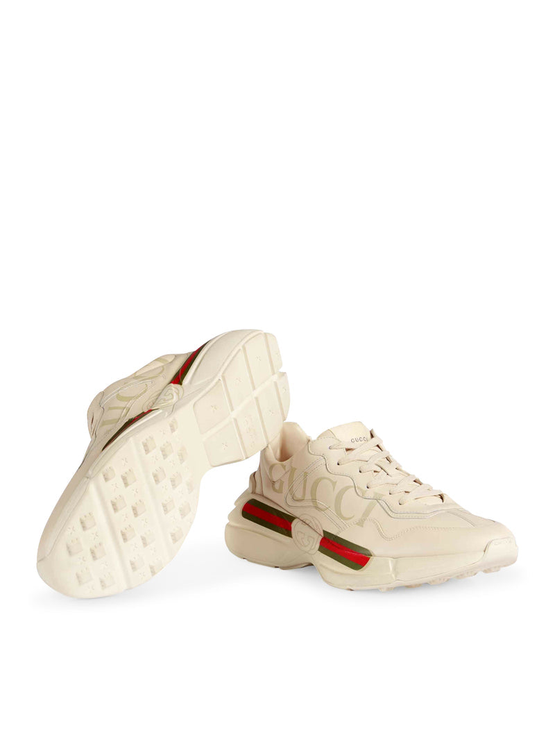 Gucci Women Women`S Rhyton Leather Sneakers With Gucci Logo GUCCI