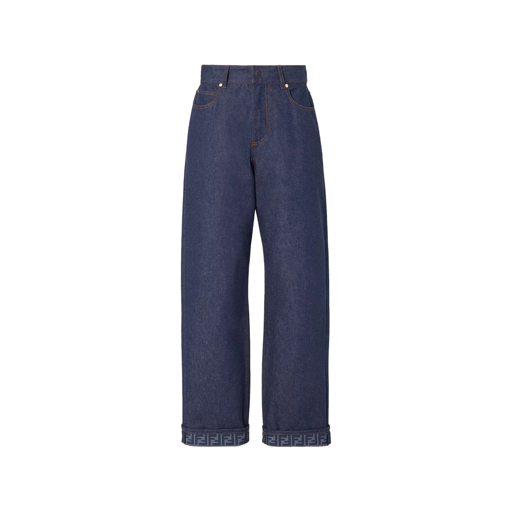Fendi Blue Denim - Straight-Leg Jeans Women FENDI