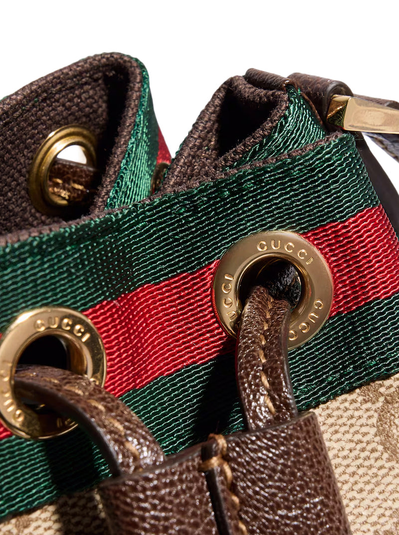 Gucci Women Mini Bucket Bag With Web Ribbon GUCCI