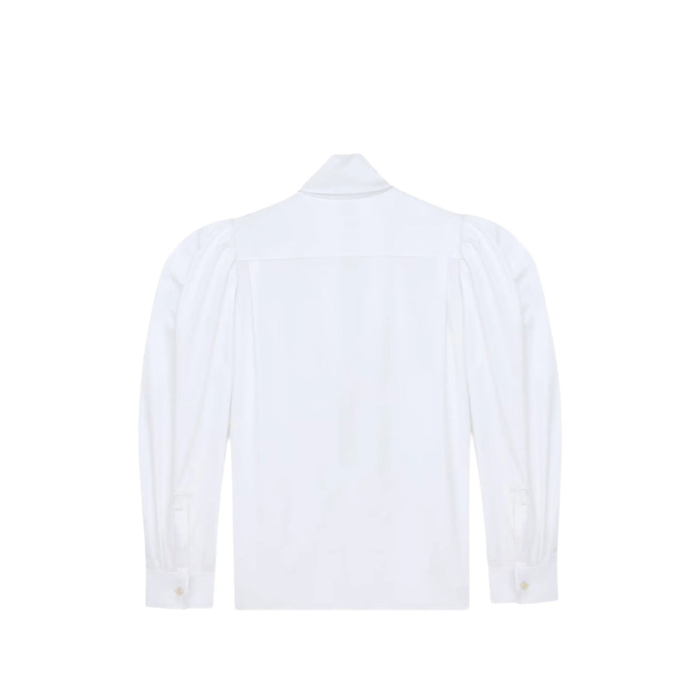 Saint Laurent Women Balloon-Sleeve Blouse In Cotton Poplin SAINT LAURENT