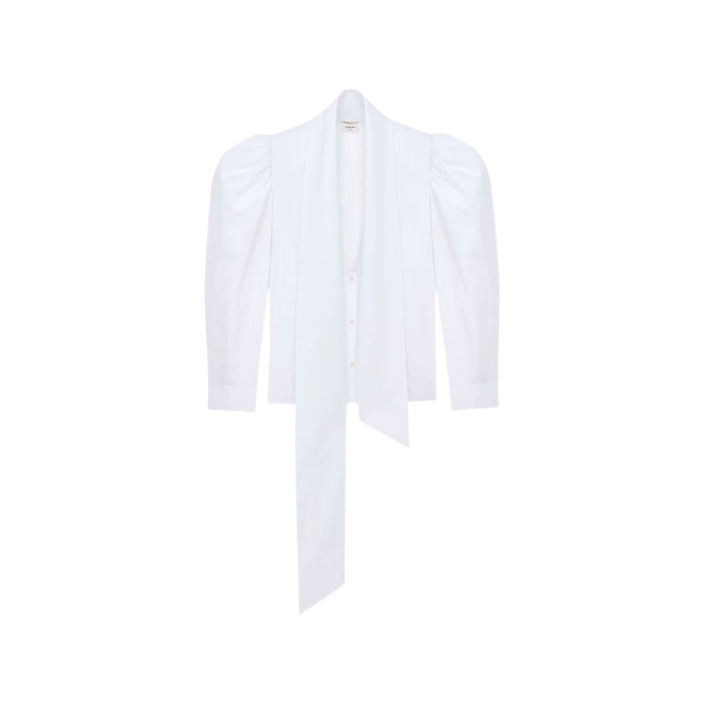 Saint Laurent Women Balloon-Sleeve Blouse In Cotton Poplin SAINT LAURENT