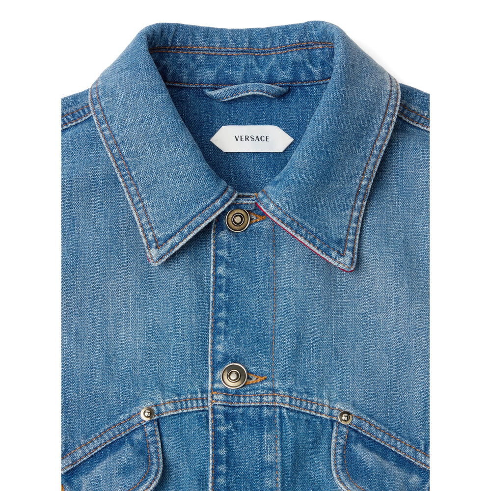 Versace Blue Jackets - Denim Jackets Men VERSACE