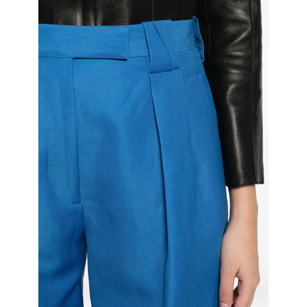 Versace Blue Trousers - Straight Trousers Women VERSACE