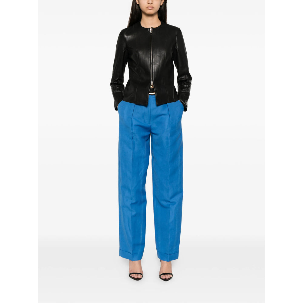 Versace Blue Trousers - Straight Trousers Women VERSACE