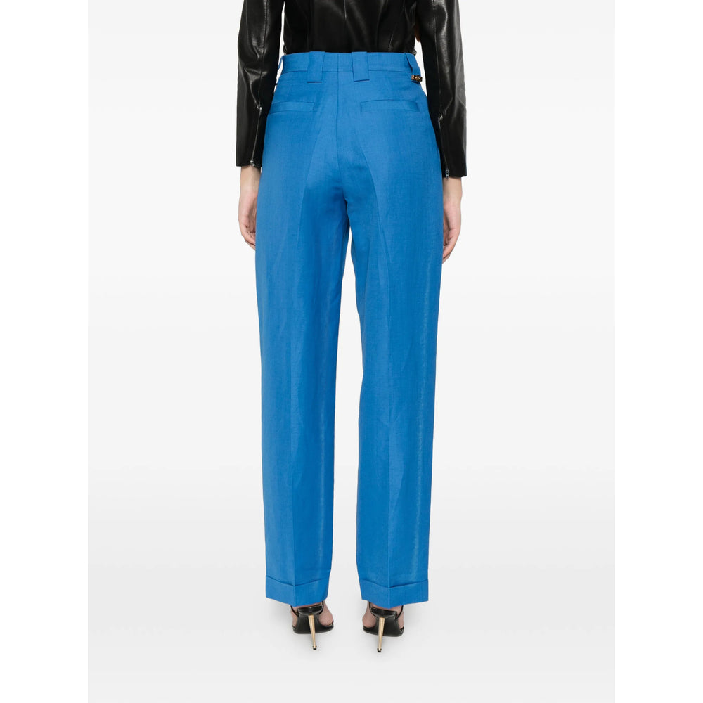 Versace Blue Trousers - Straight Trousers Women VERSACE