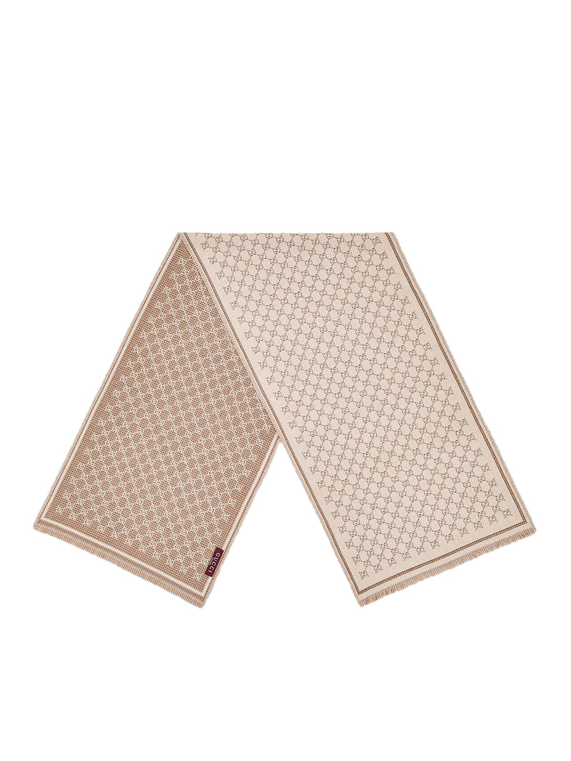 Gucci Women Double Side "Gg" Wool Scarf GUCCI