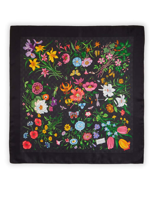 Gucci Women Silk Twill Scarf With Gg Print GUCCI