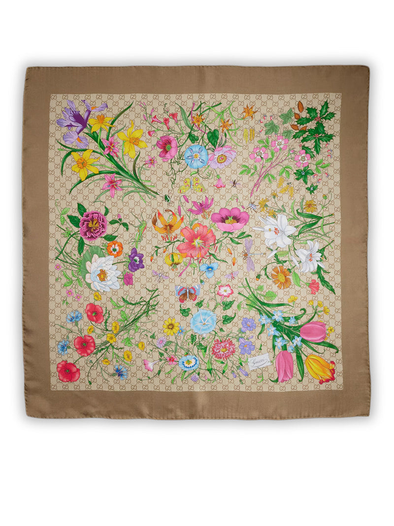 Gucci Women Silk Twill Scarf With Gg Print GUCCI