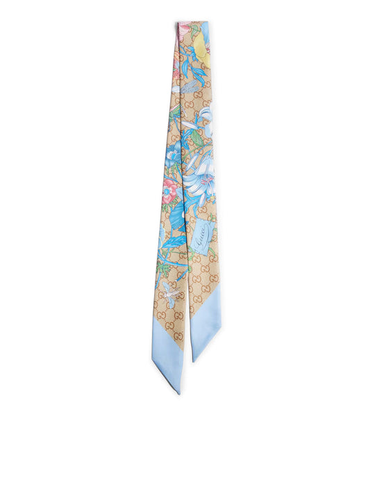 Gucci Women Flora Scarf In Printed Silk GUCCI
