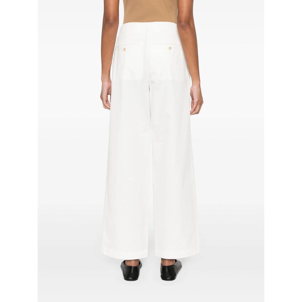 Toteme White Trousers - Straight Trousers Women TOTEME
