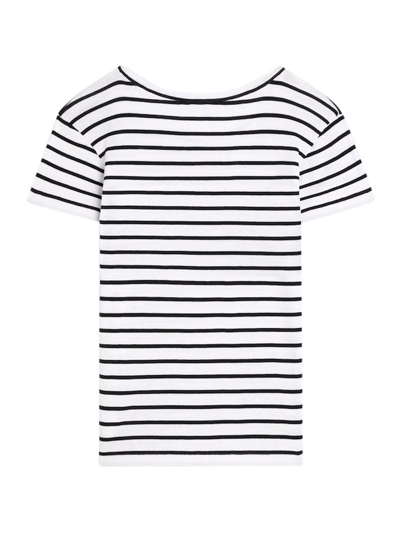 Celine Women Striped Silk Jersey T-Shirt CELINE