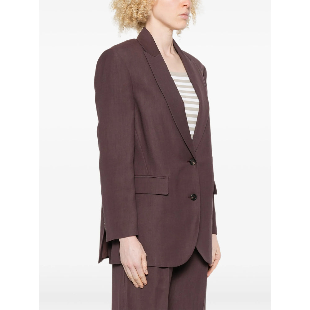 Brunello Cucinelli Purple Jackets - Blazers Women BRUNELLO CUCINELLI