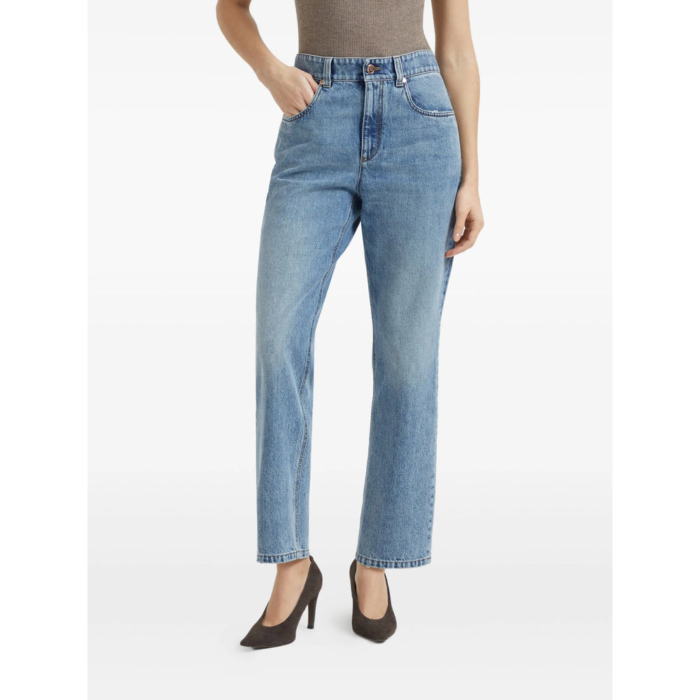 Brunello Cucinelli Blue Denim - Straight-Leg Jeans Women BRUNELLO CUCINELLI