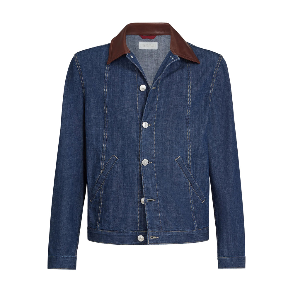 Brunello Cucinelli Blue Jackets - Denim Jackets Men BRUNELLO CUCINELLI