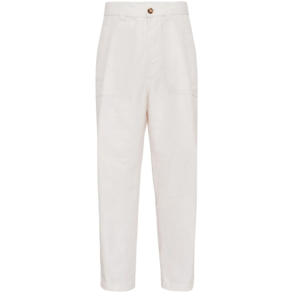 Brunello Cucinelli White Trousers - Regular & Straight-Leg Trousers Men BRUNELLO CUCINELLI