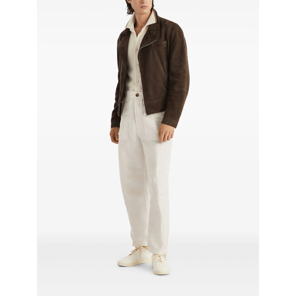Brunello Cucinelli White Trousers - Regular & Straight-Leg Trousers Men BRUNELLO CUCINELLI