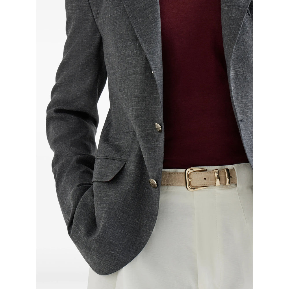 Brunello Cucinelli Grey Jackets - Blazers Men BRUNELLO CUCINELLI