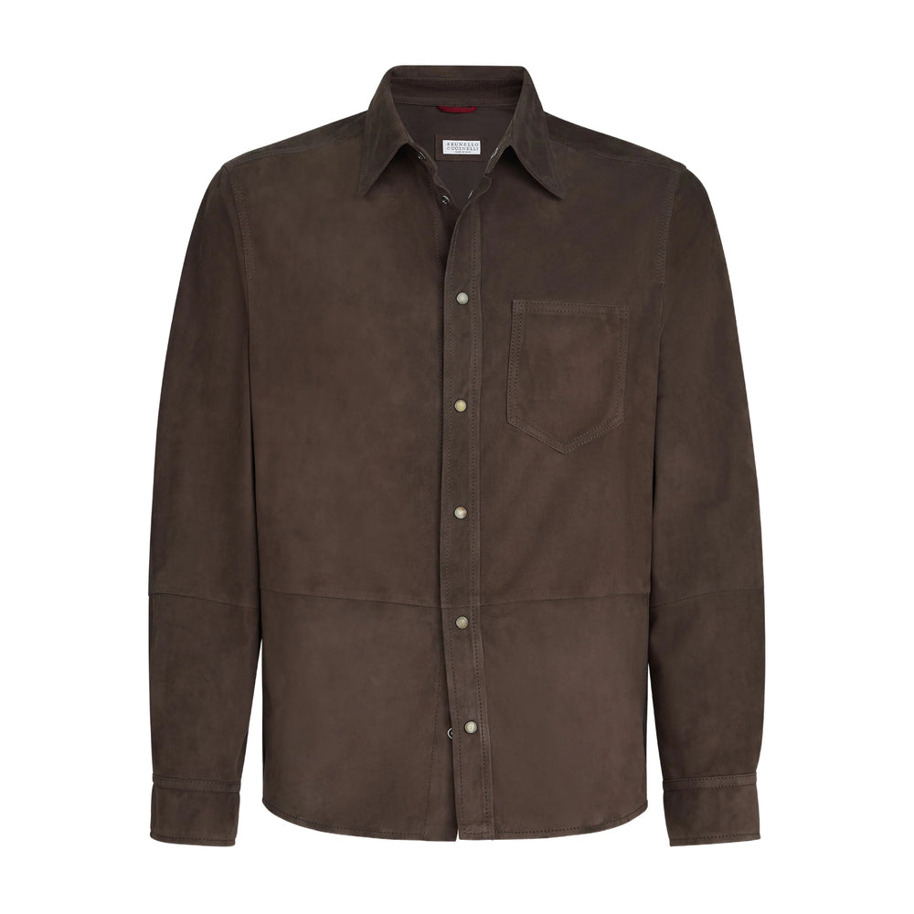 Brunello Cucinelli Brown Jackets - Shirt Jackets Men BRUNELLO CUCINELLI