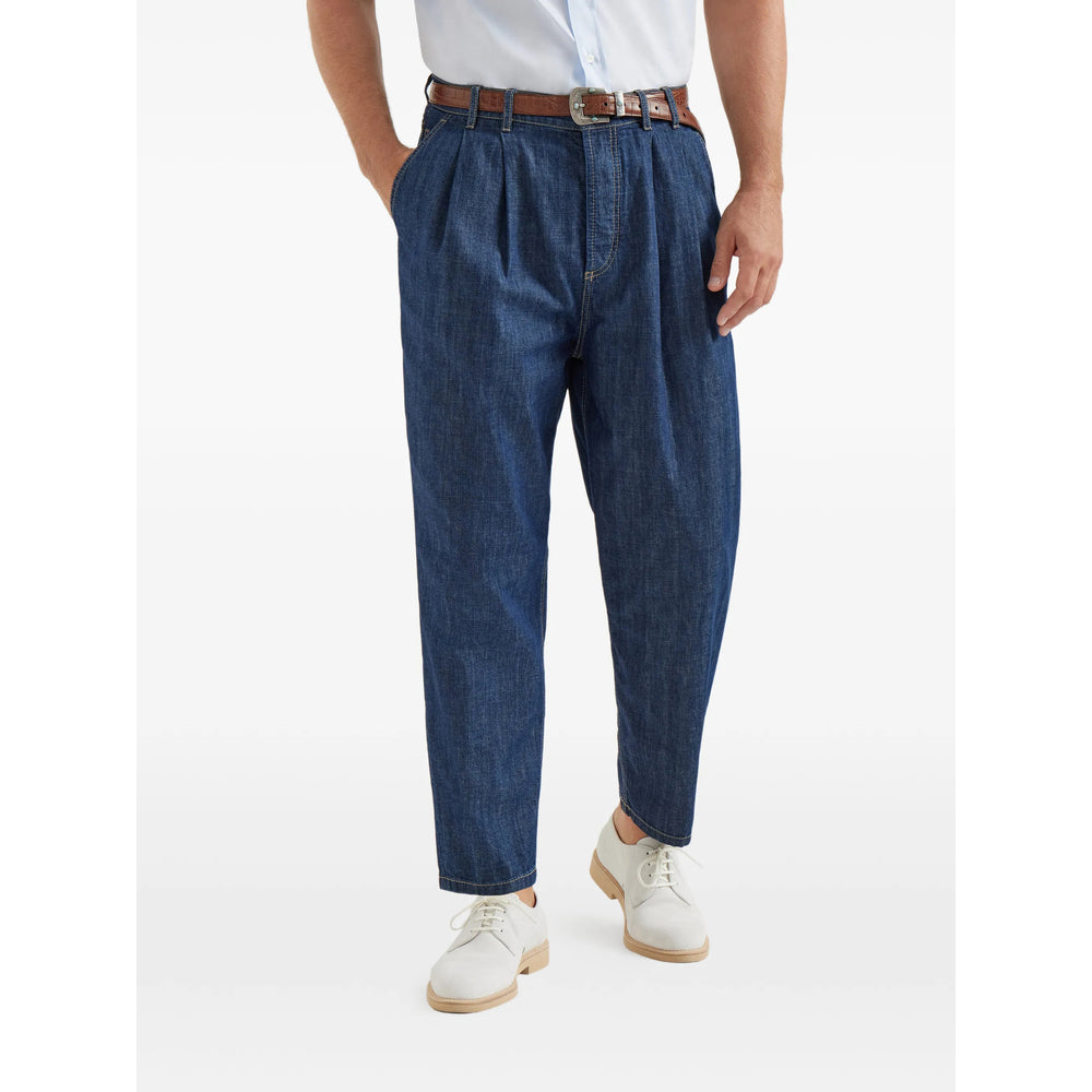 Brunello Cucinelli Blue Denim - Loose-Fit Jeans Men BRUNELLO CUCINELLI