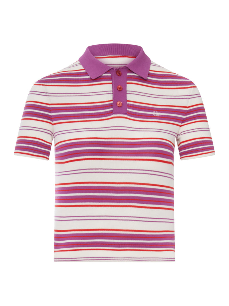 Celine Women Striped Cotton Polo Shirt CELINE