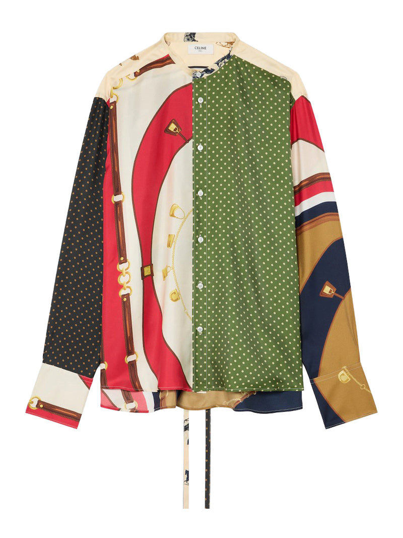 Celine Women Wide Printed Silk Twill Shirt CELINE