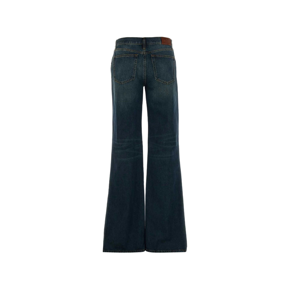 Gucci Blue Denim - Wide-Leg Jeans Women GUCCI