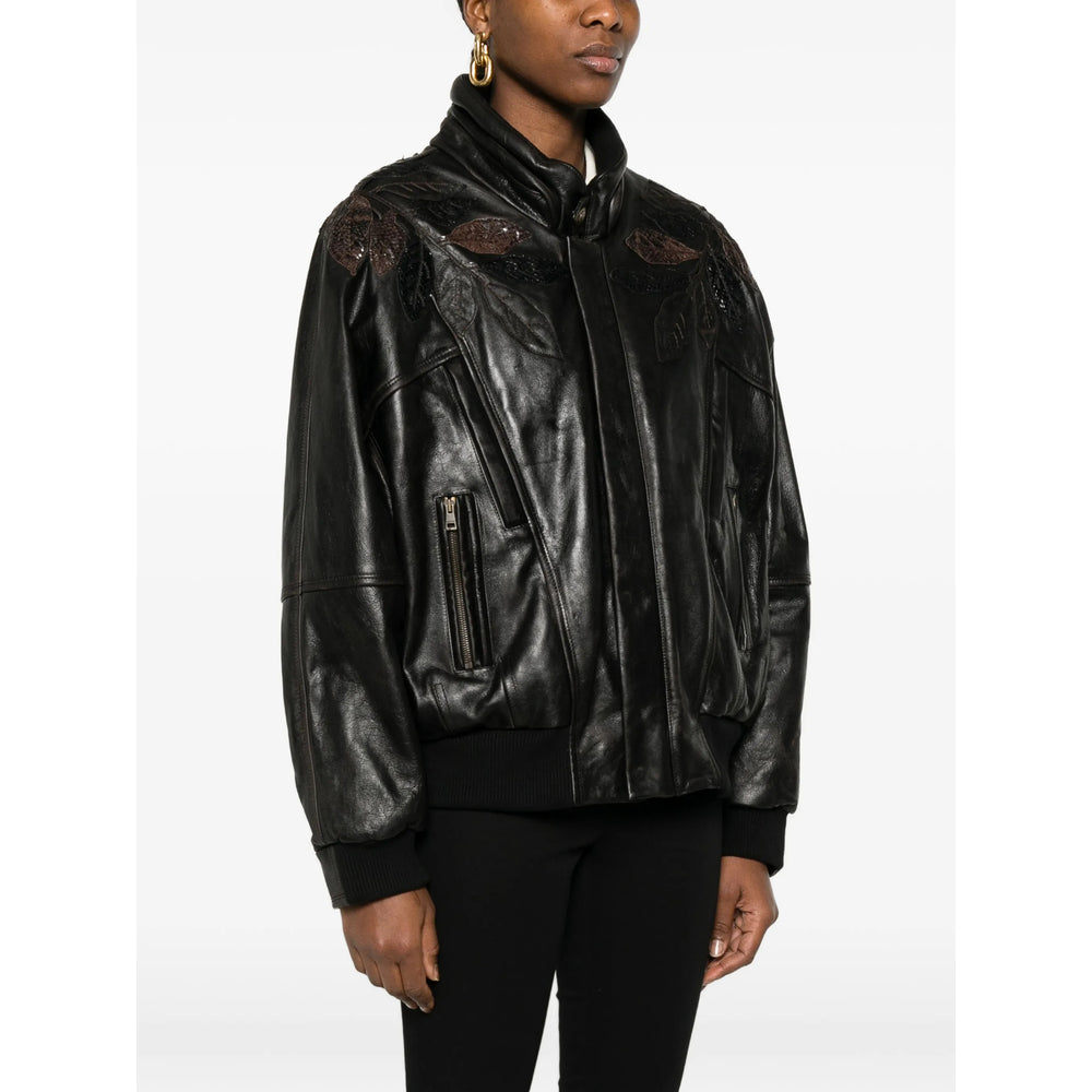 Gucci Brown Jackets - Leather Jackets Women GUCCI