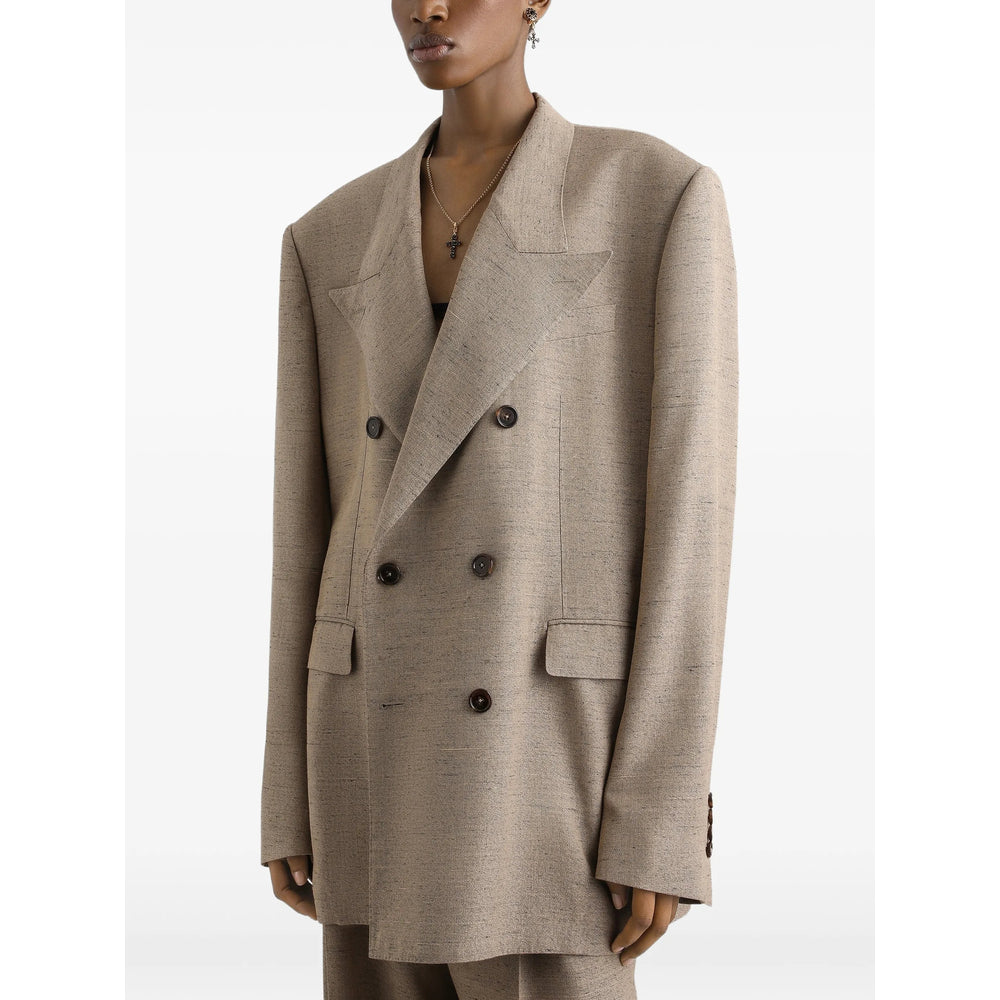 Dolce & Gabbana Neutrals Jackets - Oversized Jackets Women