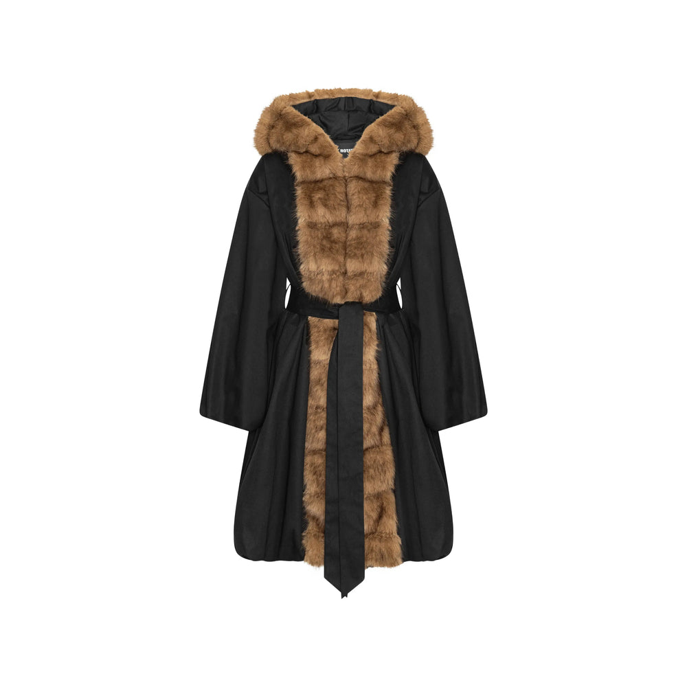 Rotate Black Coats - Faux Fur Coats Women ROTATE