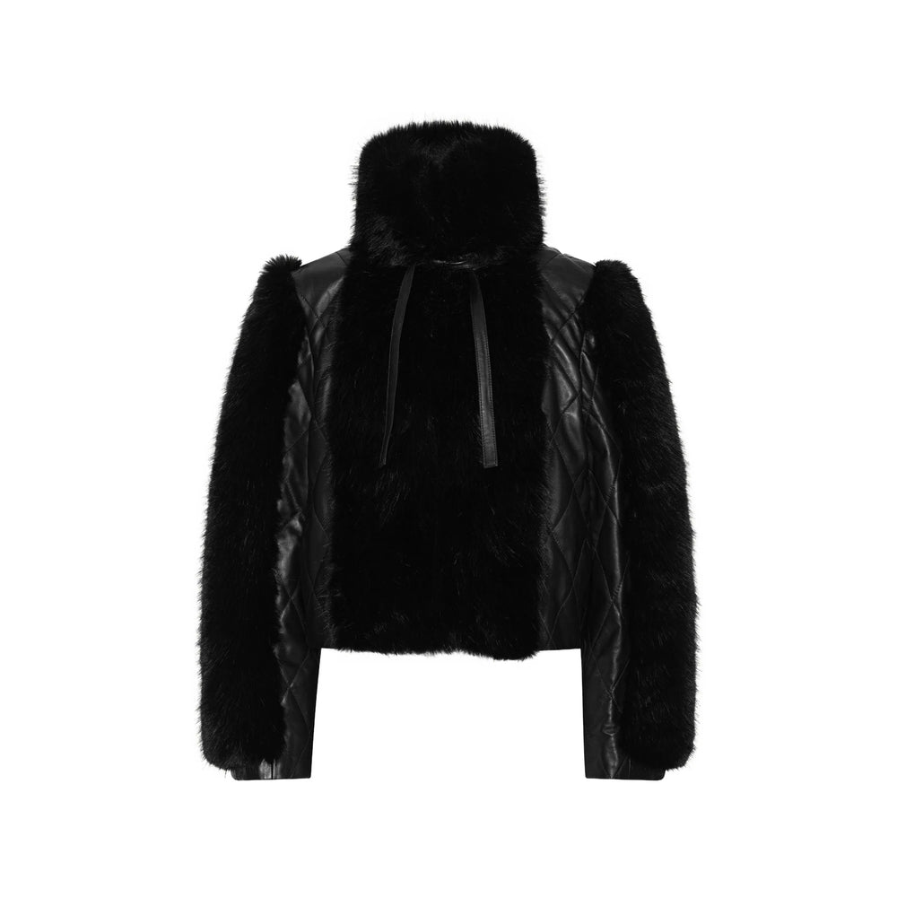 Rotate Black Jackets - Faux Fur & Shearling Jackets Women ROTATE